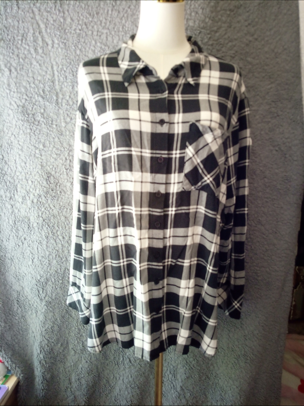torrid Black and White Plaid Shirt